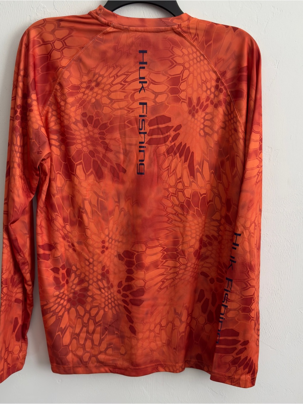 HUK Icon Kryptex Long Sleeve Fishing Shirt S Orange - Picture 5 of 7